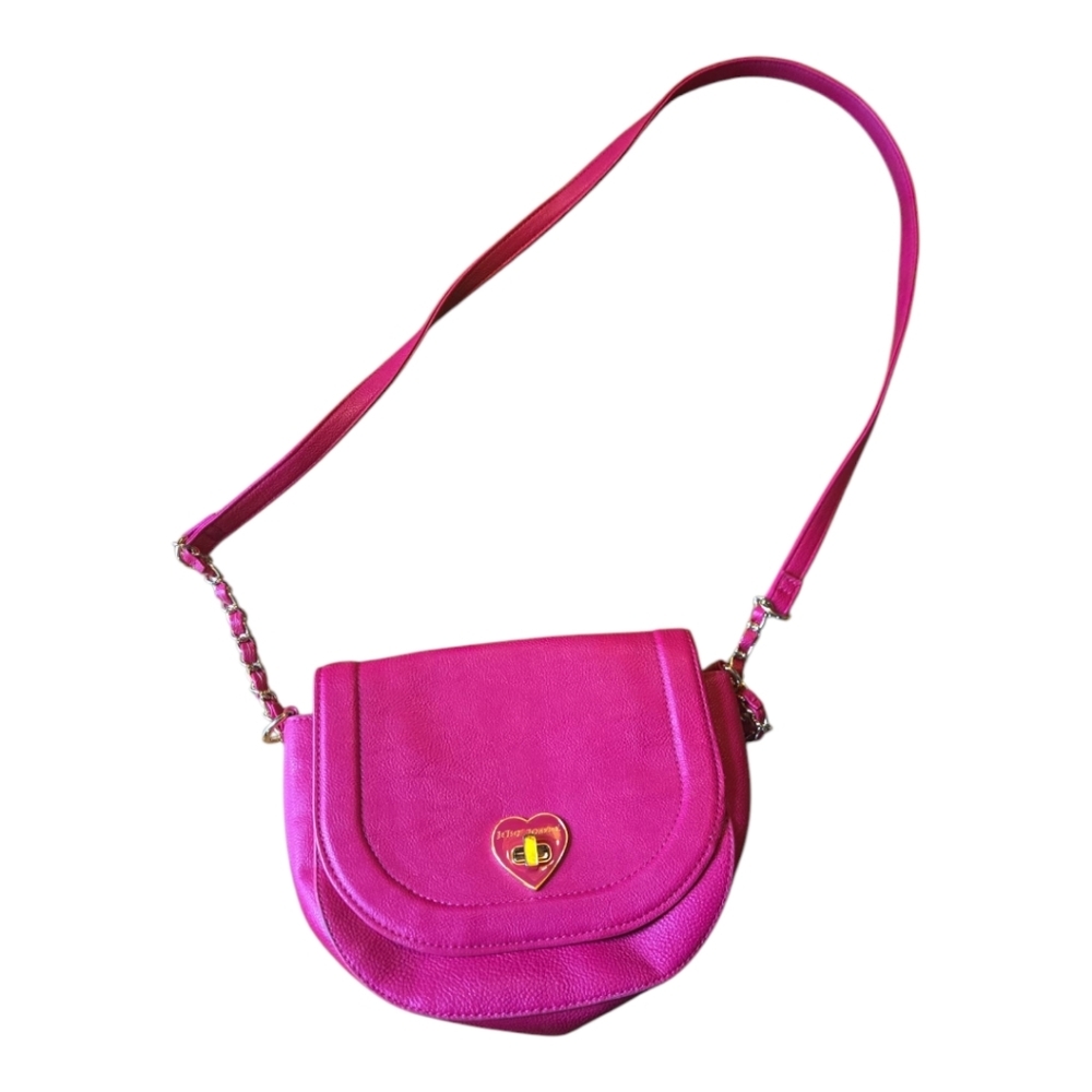 Betsey Johnson Pink Trolls XOXO Crossbody Bag Purse With Gold Accent